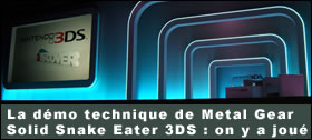 Dossier - Démo technique Metal Gear Solid Snake Eater 3DS : on y a joué !
