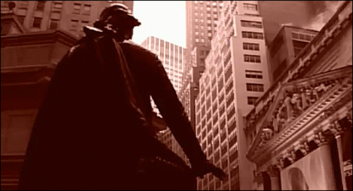 NYSE et la statue de Goerge Washington dans MGS2