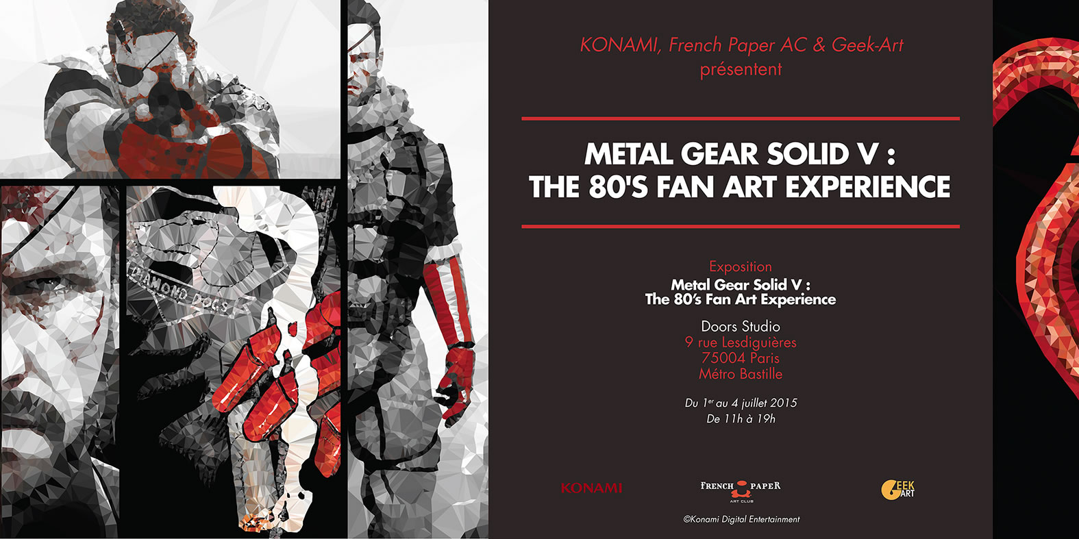 Une exposition Metal Gear Solid V : The 80's Fanart Experience  Paris
