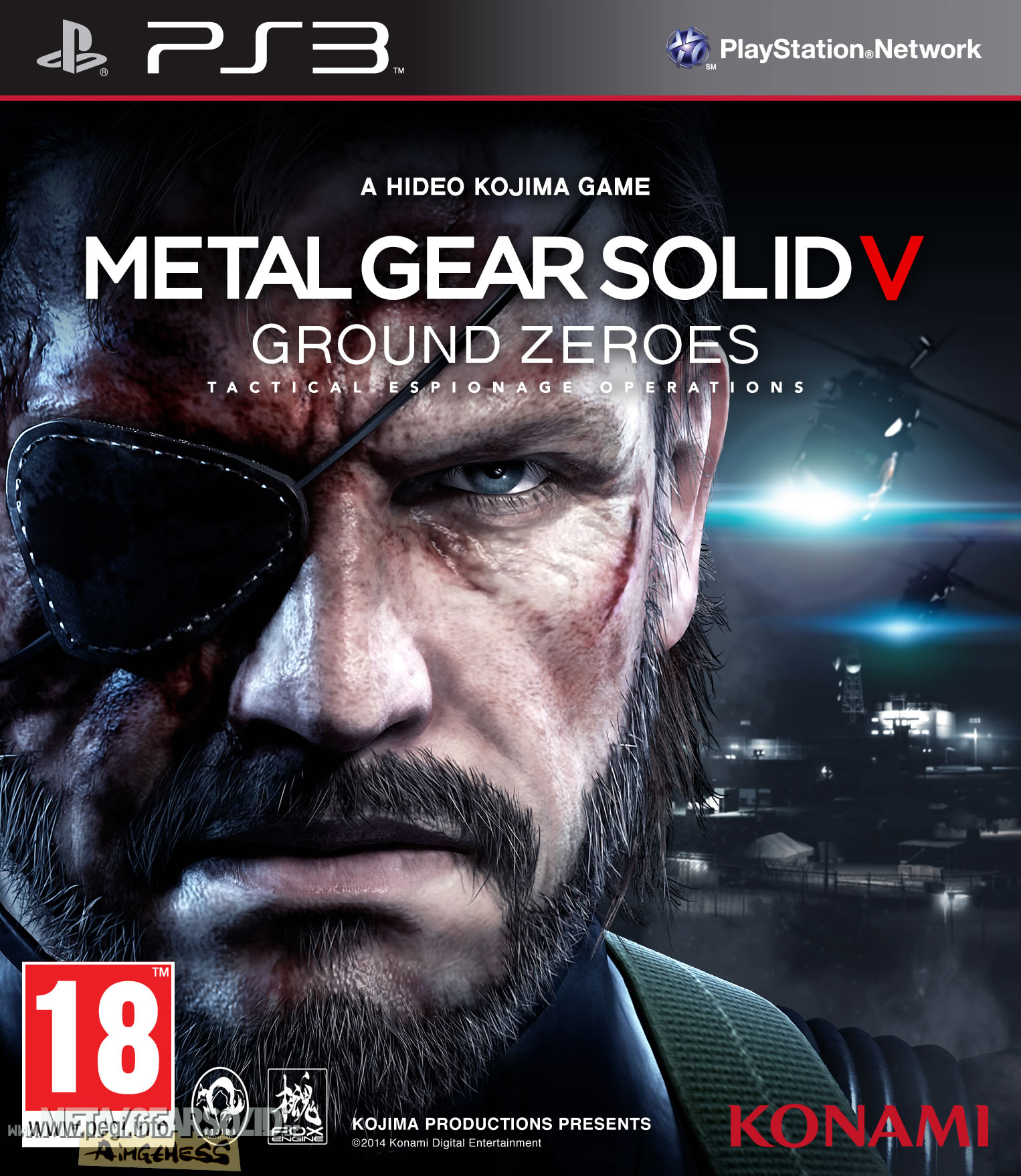 La jaquette PS3 europenne de Metal Gear Solid V : Ground Zeroes