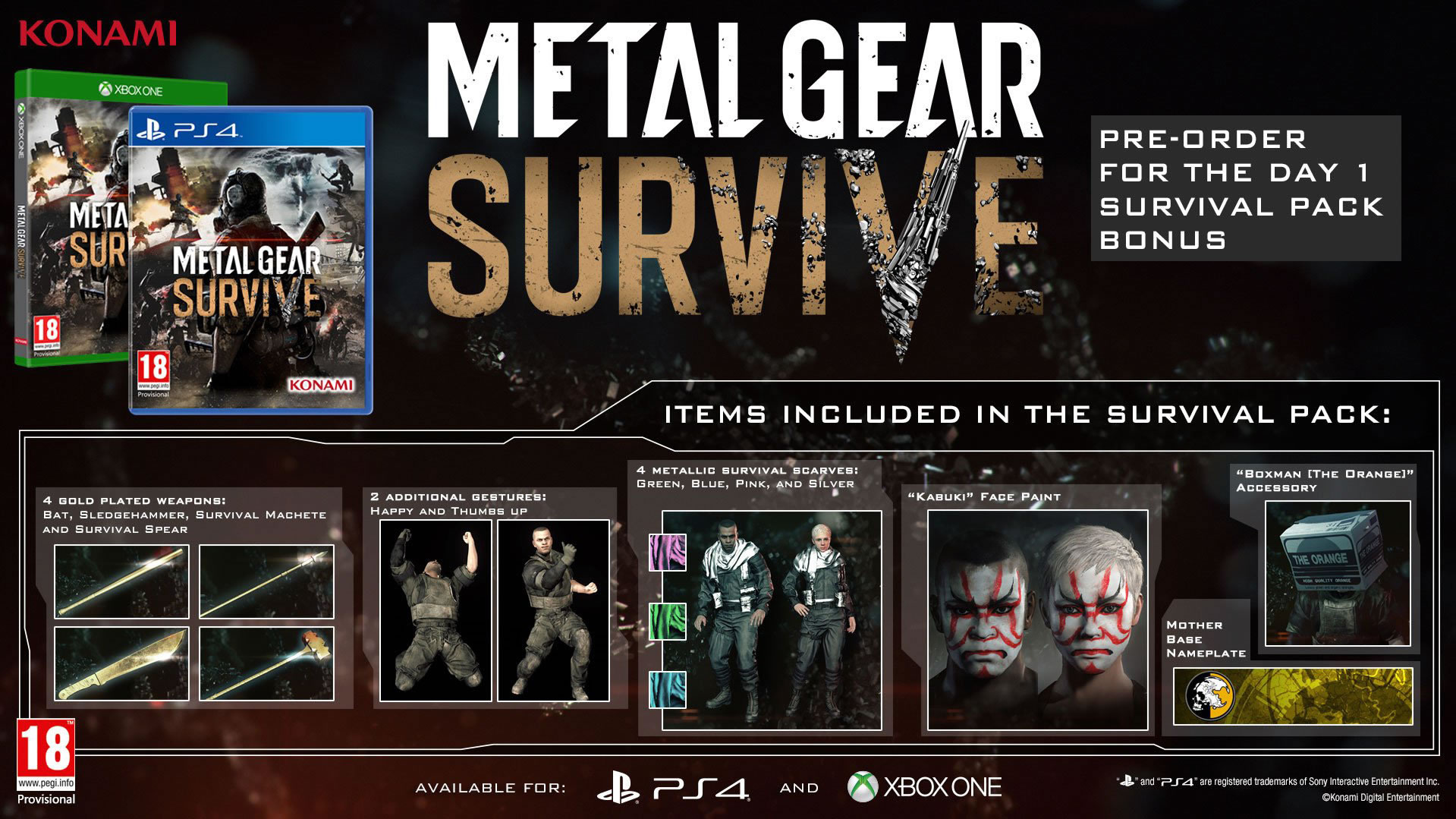Nouvelles images de Metal Gear Survive qui sortira le 22 fvrier 2018 en Europe