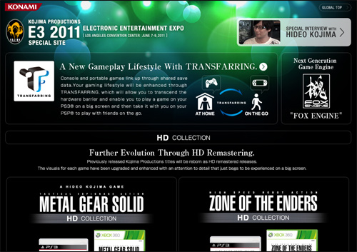 Site Kojima Productions E3 2011